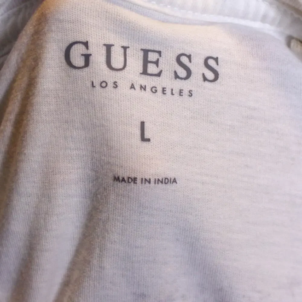 Guess Los Angeles Striped Logo T Shirt Black White Cotton Size L - Picture 3 of 4